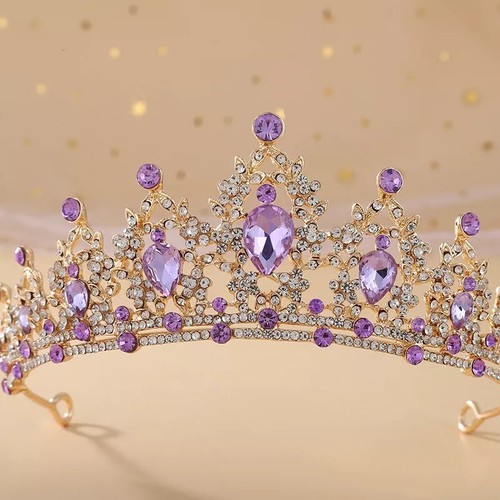 Tiara purple gold wedding - , prom