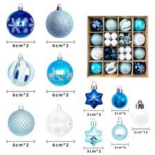 44Pcs Large Christmas Baubles Xmas Tree Balls Decor Party Wedding Ornament Gift