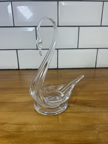 Vintage clear glass swan - vintage,