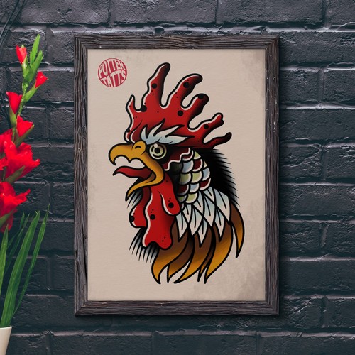 Traditional cockerel old - traditional,