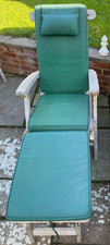 Steamer chair/recliner, teak, with cushions