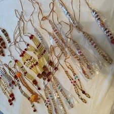 Indian Garlands decoration  Qty 30 various sizes and colour beads ribbons 