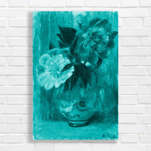 Vibrant floral bouquet teal - floral,