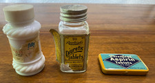 3 Vintage Pill Bottle Medicine Asprin Diuretic Food Supplement Vitamin