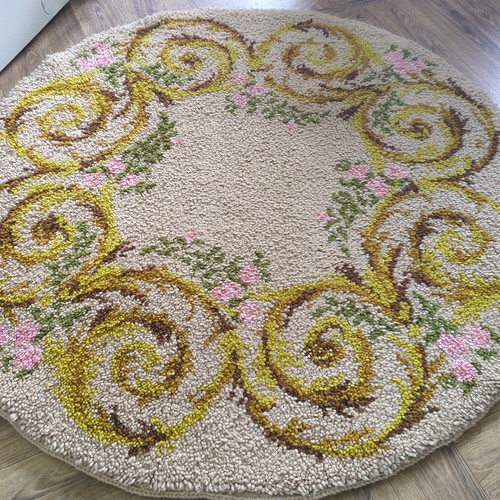 Vintage latch hook flower - vintage,