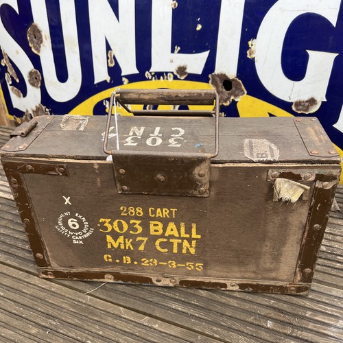 Vintage wood ammunition box - vintage,