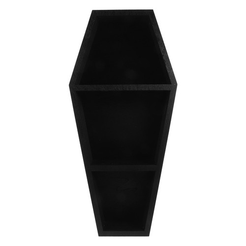 Black wooden coffin - coffin, wall