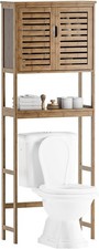 SMIBUY Bamboo Over-Toilet 3-Tier Storage Shelf Freestanding Bathroom Walnut