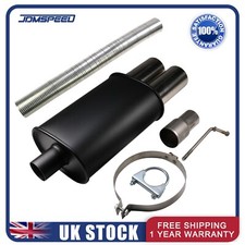 UNIVERSAL TWIN TIP STAINLESS STEEL SPORTS PERFORMANCE EXHAUST BACK BOX MC003+50