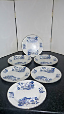 Wedgwood Bone China Willow Pattern 6x Side Plates 7"