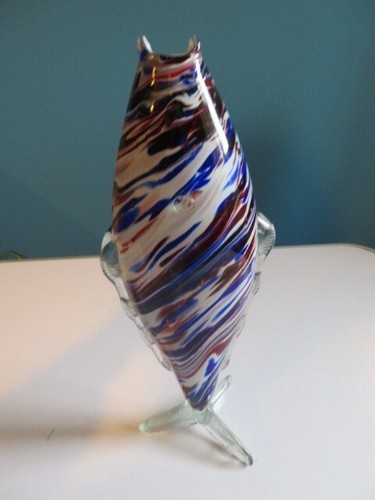 Large glass fish blue - large, fish,