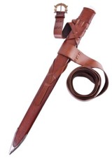 Leather Sword Scabbard With Belt, Bronze Buckle Viking Reenactment Costume 