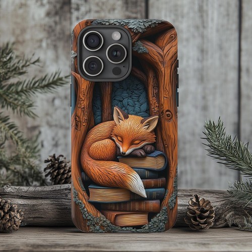 Fox bookish phone - fox, 3d