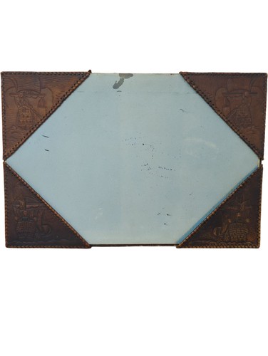 Leather embossed desk blotter - leather,