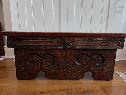 Antique tibetan prayer table - prayer,