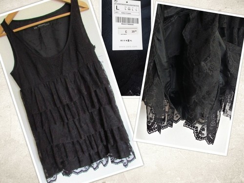 Zara layered dress black - zara,