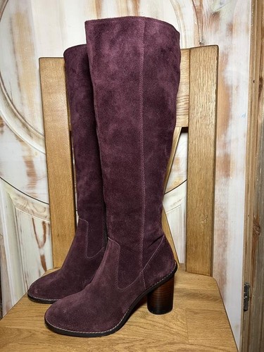 Women coach boots purple suede - boots,