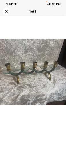 Vintage stylised brass glass - stylised, &