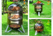 Charcoal Smoker BBQ Grill 3in1