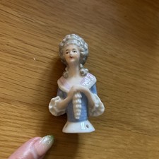 Antique Porcelain Lady Pin