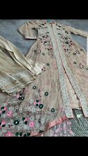 Indian Pakistani Ladies dress Salwar Kameez Churidar Suit trail weddingSize m