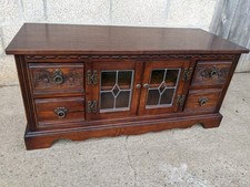 Wood Bros Old Charm TV  Entertainment Cabinet In Tudor Brown Shade No 2346