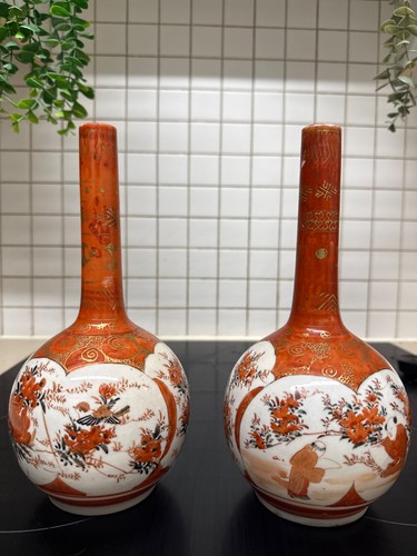 Pair kutani vases vintage - pair,
