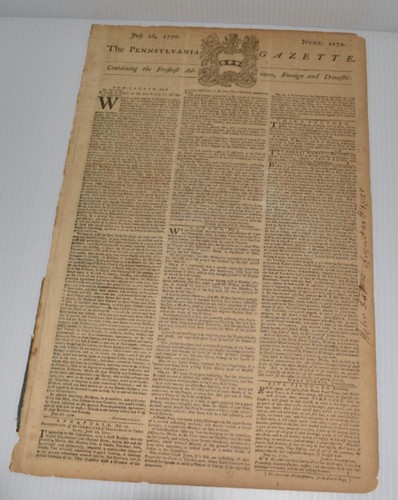 Pennsylvania gazette pre - pennsylvania,