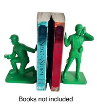 Green Army Soldier Bookends Toy Story Inspired Boys Bedroom DAMAGED MISSING FLAG