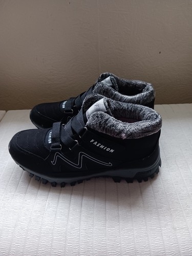 Black faux suede fur lined - faux,