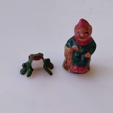 Garden Ornaments Vintage Elf & Metal Frog - 12th scale