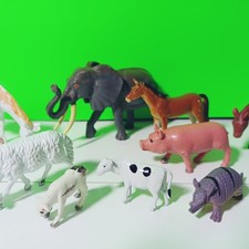 used 16 x Farm Animals Safari Pig Cow Horse Bundle Figure Small Toys zoo uk