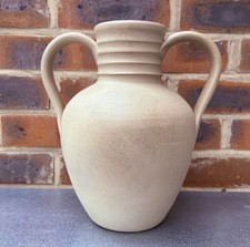 Vintage Moira Pottery Hillstonia Egyptian Style Rustic Unglazed Vase 28cm tall