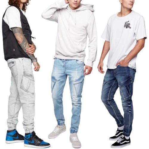 Mens denim cargo - denim, jeans