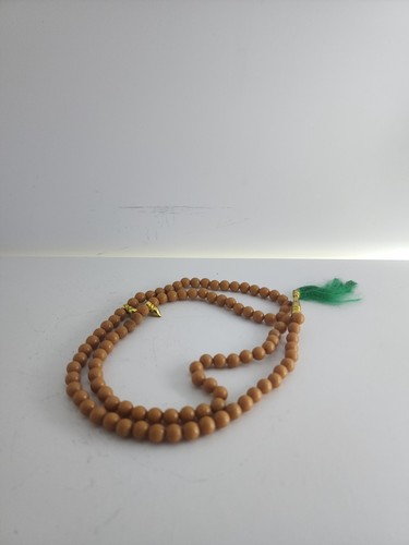 Brown beige beads necklace - beige,