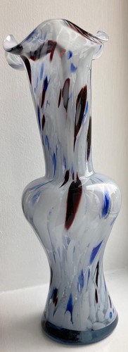 Vintage splatter glass vase - splatter,