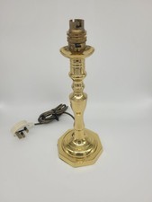 Brass Octagonal Table Lamp Vintage Side Lamp Stunning Candle Stick Style 