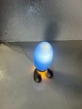 IKEA Fjorton Blue Glass Dino Egg Feet Desk Light Lamp Vintage Retro 90s Blue