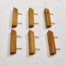 6Pcs Oak Wood Cabinet Knob Door Furniture Drawer Cupboard Pull Handle Knobs