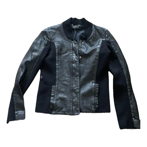 Gucci black leather jacket - black,