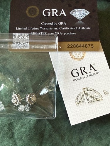 Moissanite stud earrings gra - moissanite,