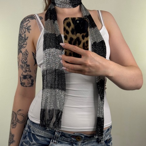 Y2k vintage scarf grey - vintage,