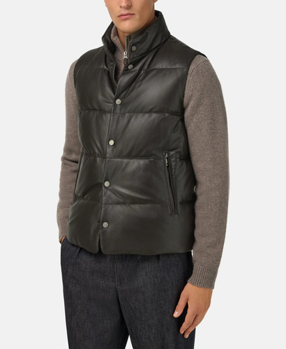 Black lambskin leather quilted - lambskin,