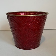 Deep Red Gold Trimmed Textured