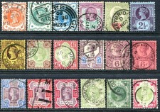 (252) VERY GOOD USED SET QV JUBILEE ISSUE SG197 - 214 GOOD SHADES