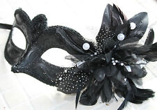 LADIES BLACK MASK WITH  PEARLS