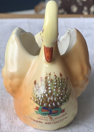 Vintage ceramic crested swan - vintage,