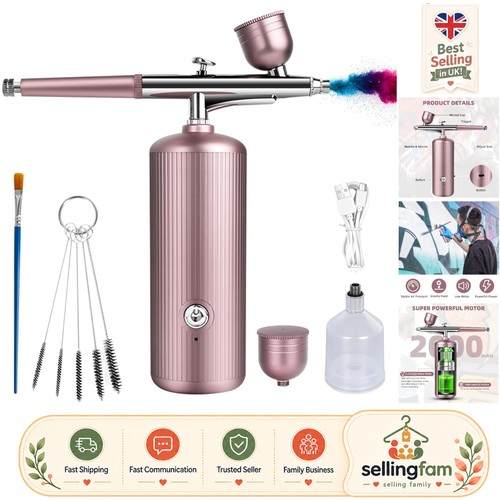 Rechargeable pink airbrush kit - rechargeable,