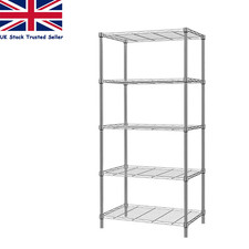 5 Tier Metal Wire Storage Rack Shelving Unit for Kitchen Office Garage