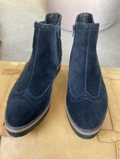 Marks & Spencer Ladies Suede Brogue Boots Size 6